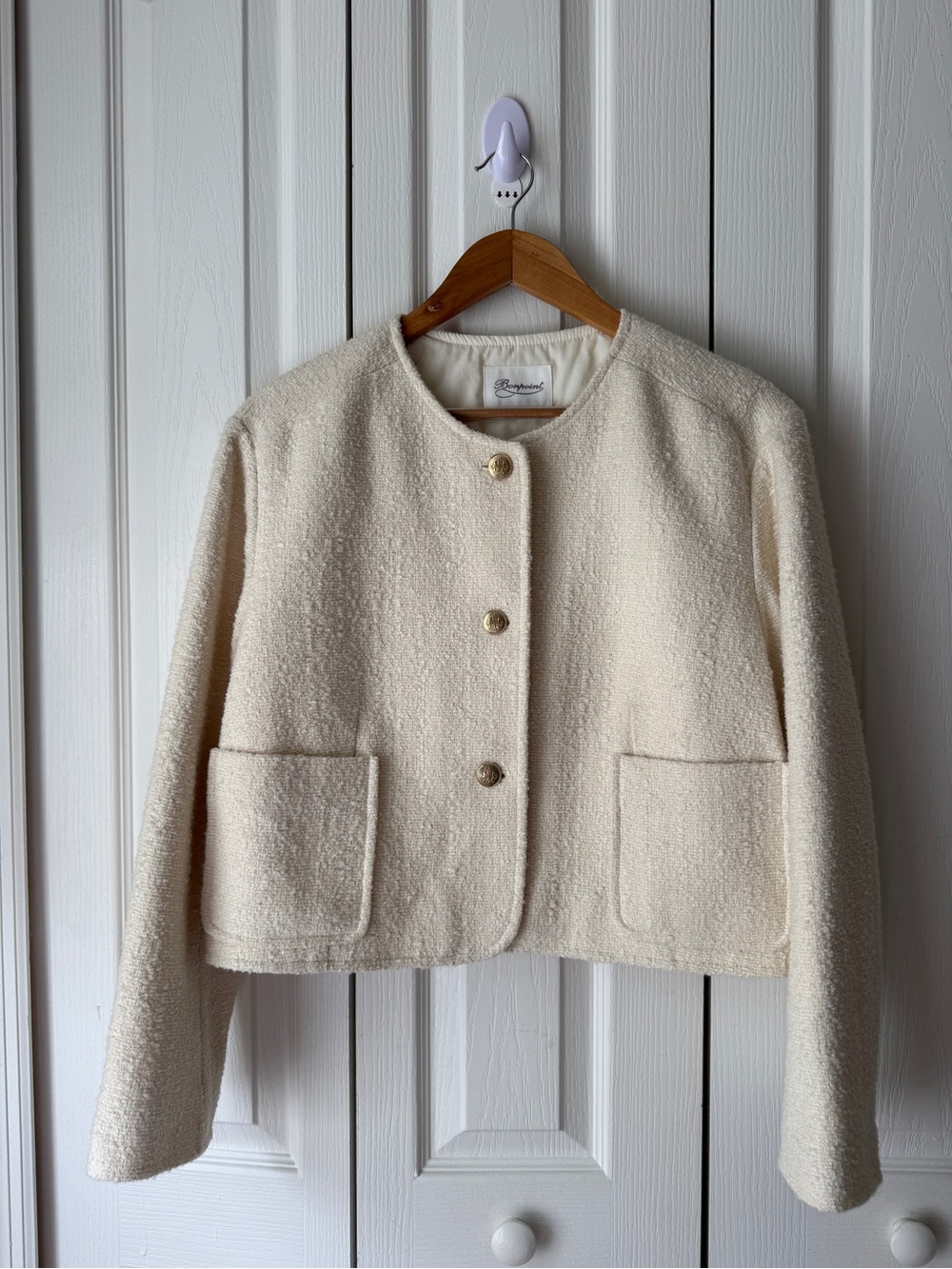 Bonpoint Cream Bouclé Boxy Jacket